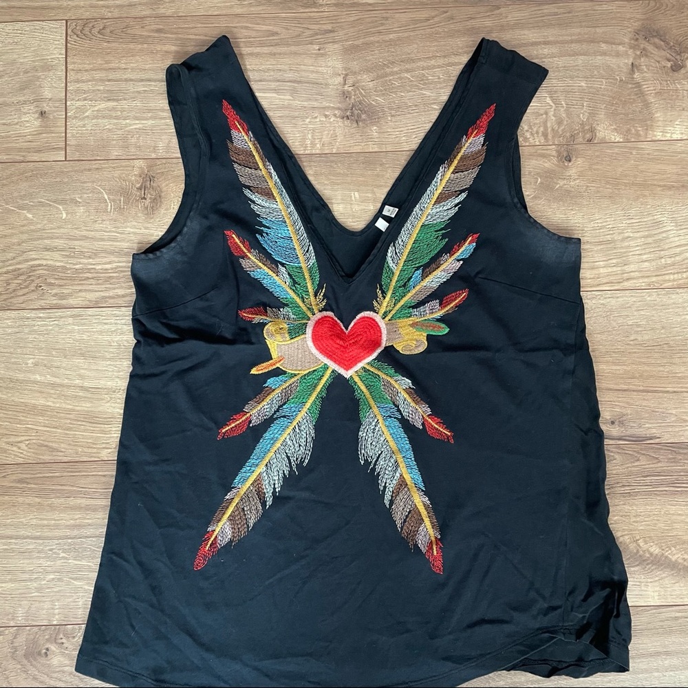 Anthropologie embroidered tank top
